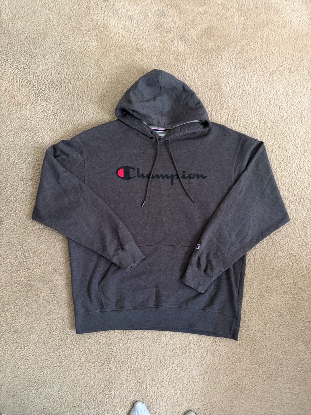 Champion Charcoal Gray Logo Pullover Hoodie